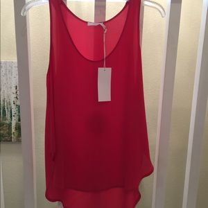 New Lush Brand Fushia Hi Low Tank Top